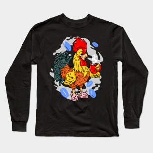 Coffee Rooster Long Sleeve T-Shirt